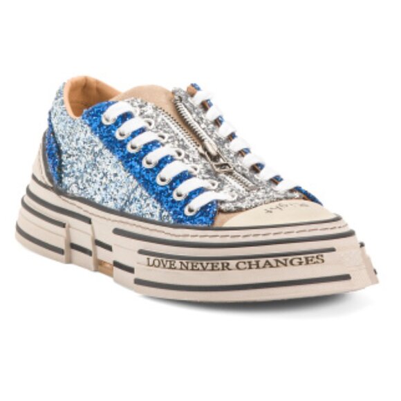 NEW REBECCA WHITE Suede Cipher Sneakers in blue for women 1225 5t3 - Picture 4 of 8